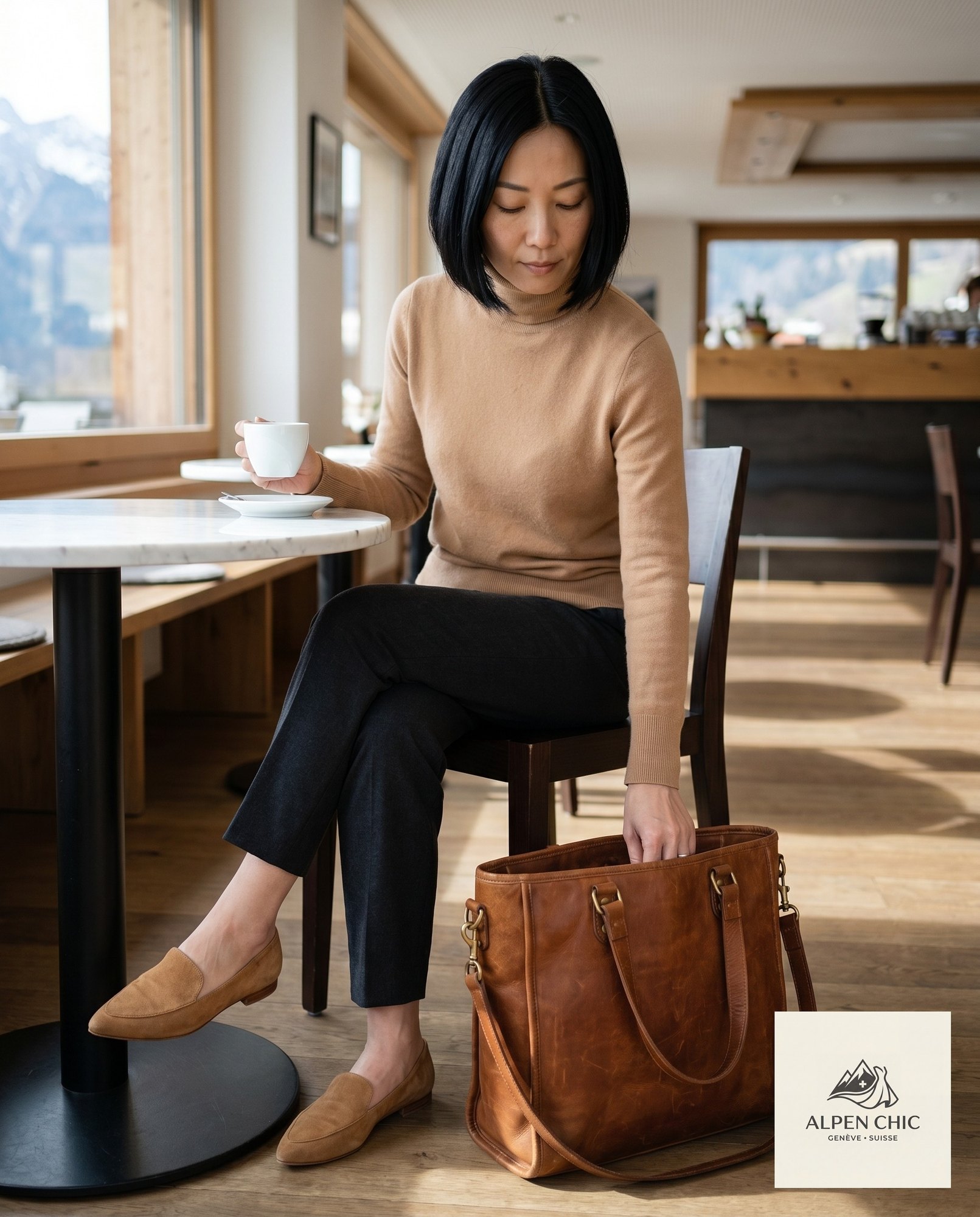 Im Café — Pause mit Stil, die Tote auf der Bank.